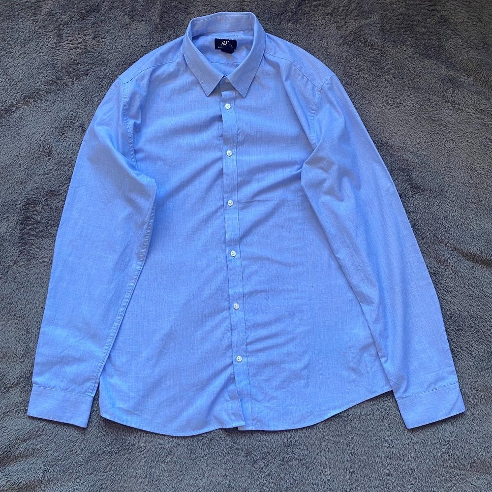 H&M Men's Light Blue Shirt, Large